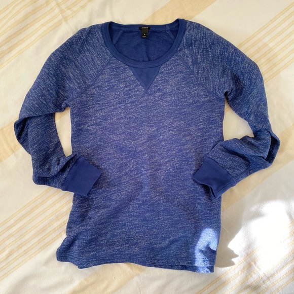 J. Crew NWOT Black Label French Terry Sweatshirt Raglan Sleeve Split Hem SZ SM - Picture 1 of 16